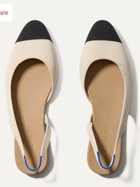 Rothy's Almond Slingback — Beige and Black Women’s Slingback Flats NWT W10